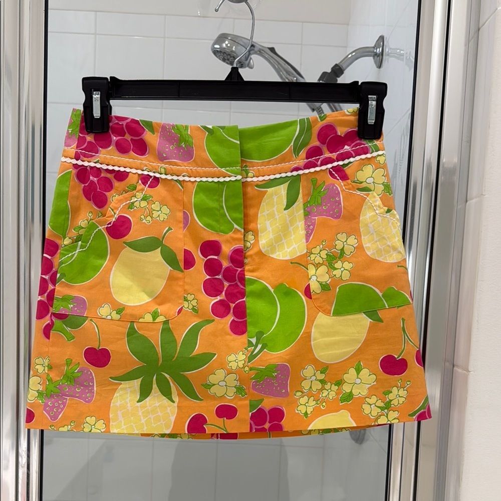 Lilly Pulitzer tropical fruit skirt skirt, orange red green size 0